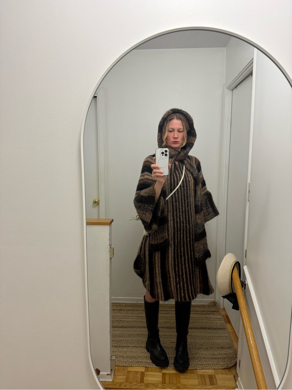 Wool Hooded Poncho